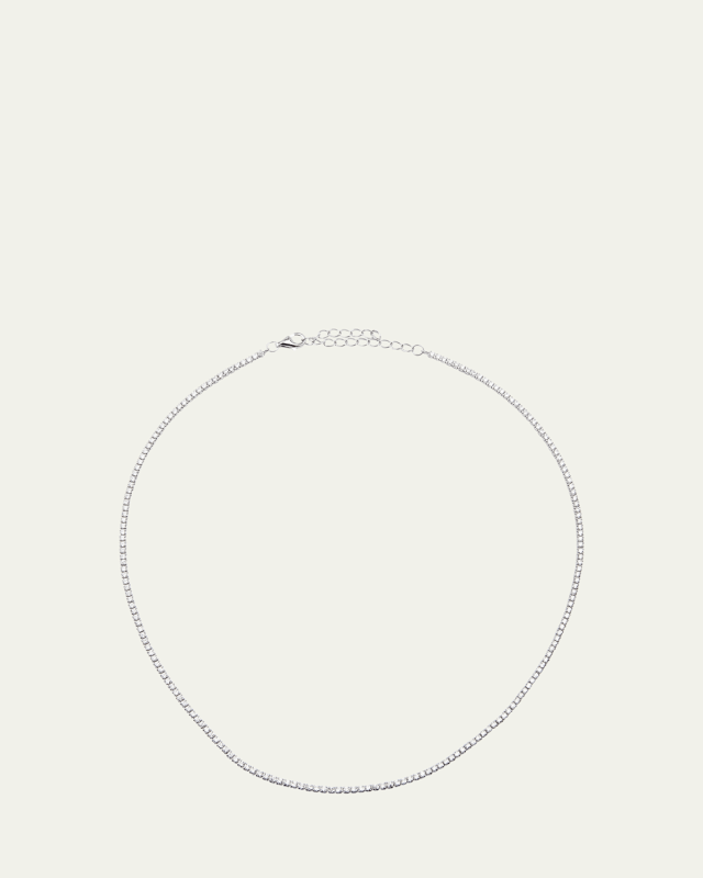 Sterling Silver Skinny Cubic Zirconia Choker